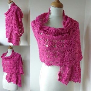 Crochet PATTERN, Rosy Crochet Wrap, Shawl pattern, Pdf file,  instant download