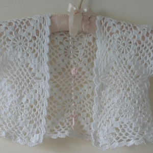 Crochet Bolero PATTERN,  Girl's Crochet Bolero, Communion Bolero, Flower Girl Bolero, Lace Cardigan Pattern