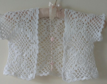 Crochet Bolero PATTERN,  Girl's Crochet Bolero, Communion Bolero, Flower Girl Bolero, Lace Cardigan Pattern