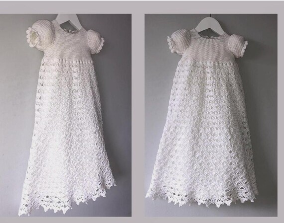 Vestido a crochet para bautizo sale
