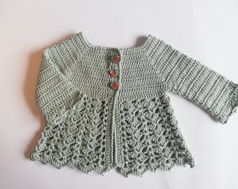 Crochet PATTERN, Baby cardigan, Julia Baby Cardigan, Sizes newborn - 12 months, Instant Download