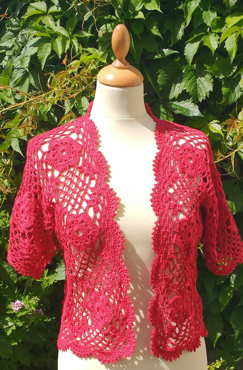 Crochet Bolero PATTERN Beautiful Bolero pattern, ladies crochet shrug, sizes 3044 image 4