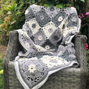 PATTERN | Crochet Throw | Afghan | Granny Square |Digital Download