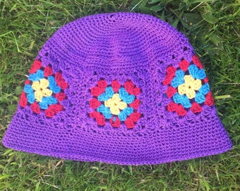 Crochet Bucket Hat PATTERN,  Summer Hat, Festival Hat, pdf, instant download