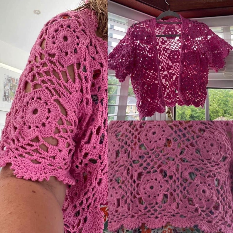 Crochet Bolero PATTERN Beautiful Bolero pattern, ladies crochet shrug, sizes 3044 image 6