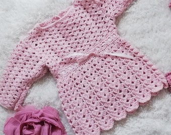 Crochet PATTERN, Crochet Baby Girl Dress, Sizes Newborn to toddler, PDf Files instant download