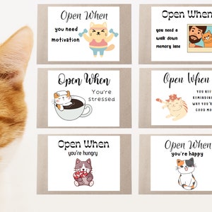 Druckbare Öffnen Wenn Umschläge - DYI Öffnen Wenn Umschläge - Katze Mama - Katze Papa - Katzenliebhaber Geschenk - Langstrecken Geschenk - Printable öffnen wenn