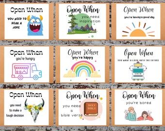 Printable Open When Envelopes - DYI Open When- Gift for her - Printable Open Now - Open When Present - Open When - Long Distance gift