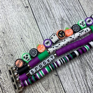 Halloween Beaded Apple Watch Band: Spooky Polymer Clay, Pumpkins & Ghosts