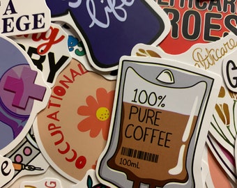Nurse sticker - healthcare - RN sticker - Medical student - nursing student - coffee - caffeine - gift for her - nurse
