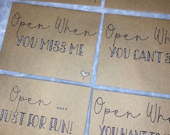 Open When Envelopes for Lovers - Open When Gift for Girlfriend or Boyfriend - Open When Present - Long Distance Gift for Someone Special