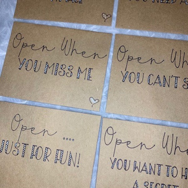 Open When Envelopes for Lovers - Open When Gift for Girlfriend or Boyfriend - Open When Present - Long Distance Gift for Someone Special