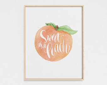 Sweet as a Peach - Watercolor Print