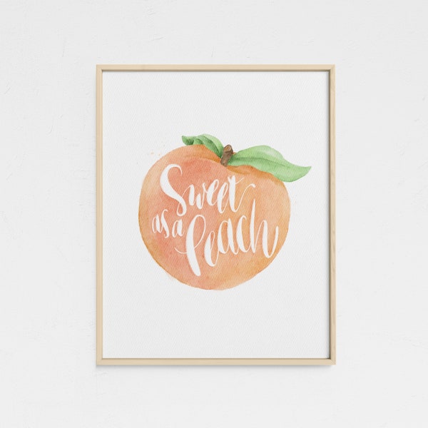 Sweet as a Peach - Watercolor Print