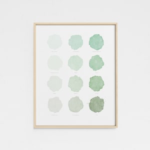 Watercolor Paint Swatches Print - GREENERY