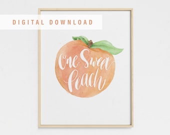 One Sweet Peach - Impresión de acuarela - DESCARGA DIGITAL