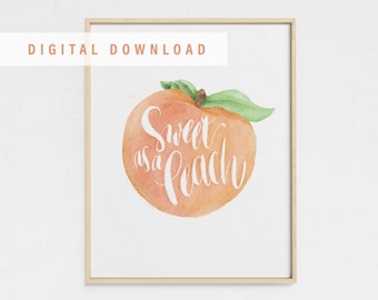 Dulce como un melocotón - Impresión de acuarela - DESCARGA DIGITAL