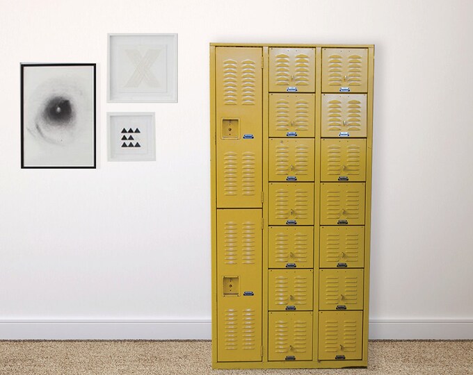 Sunshine Yellow Locker Wardrobe Vintage Storage Organizer Etsy