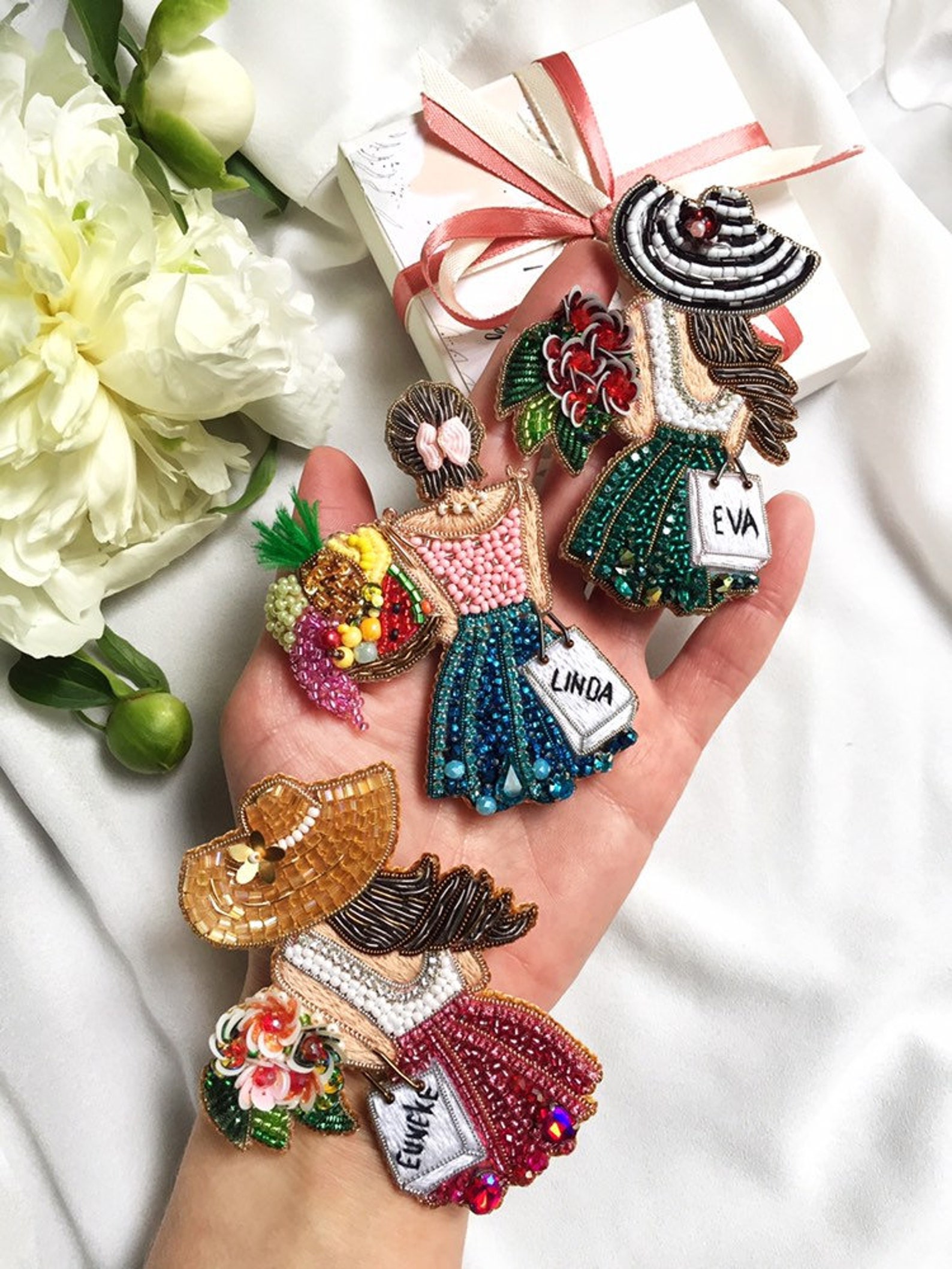 Personalized brooch gift Brooch Name girl Custom brooch Etsy