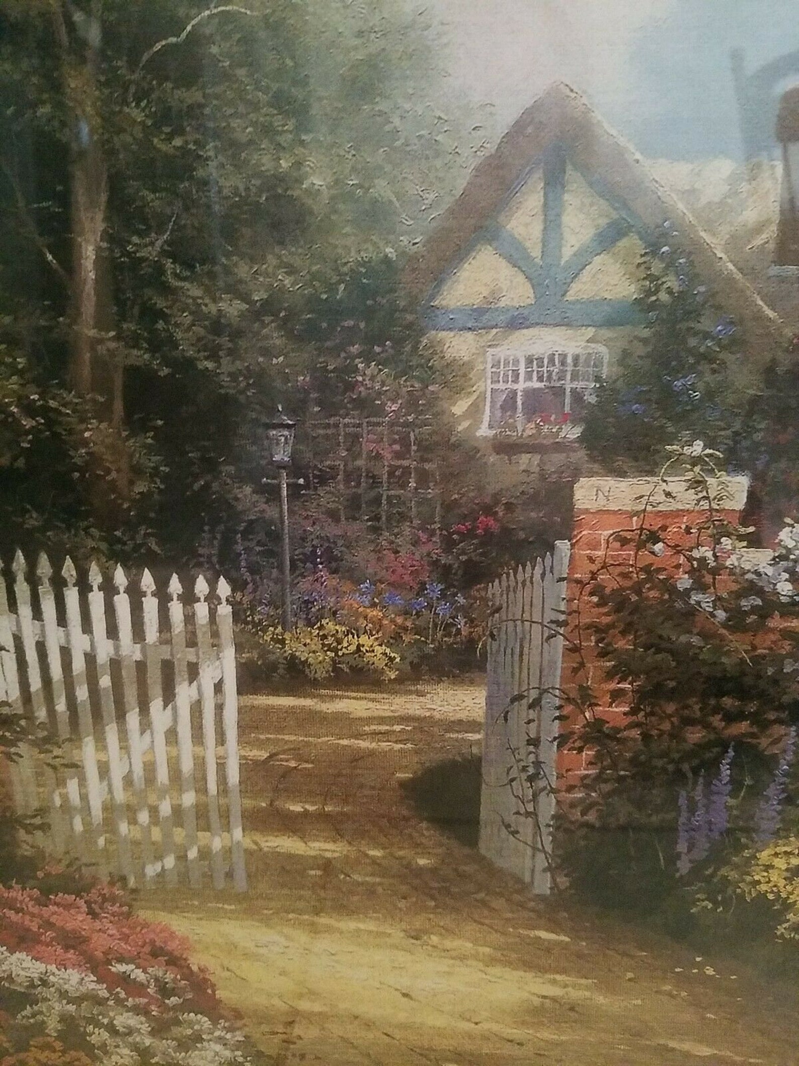 Thomas Kinkade Hidden Cottage Library Edition Approx 26 X 30 Etsy