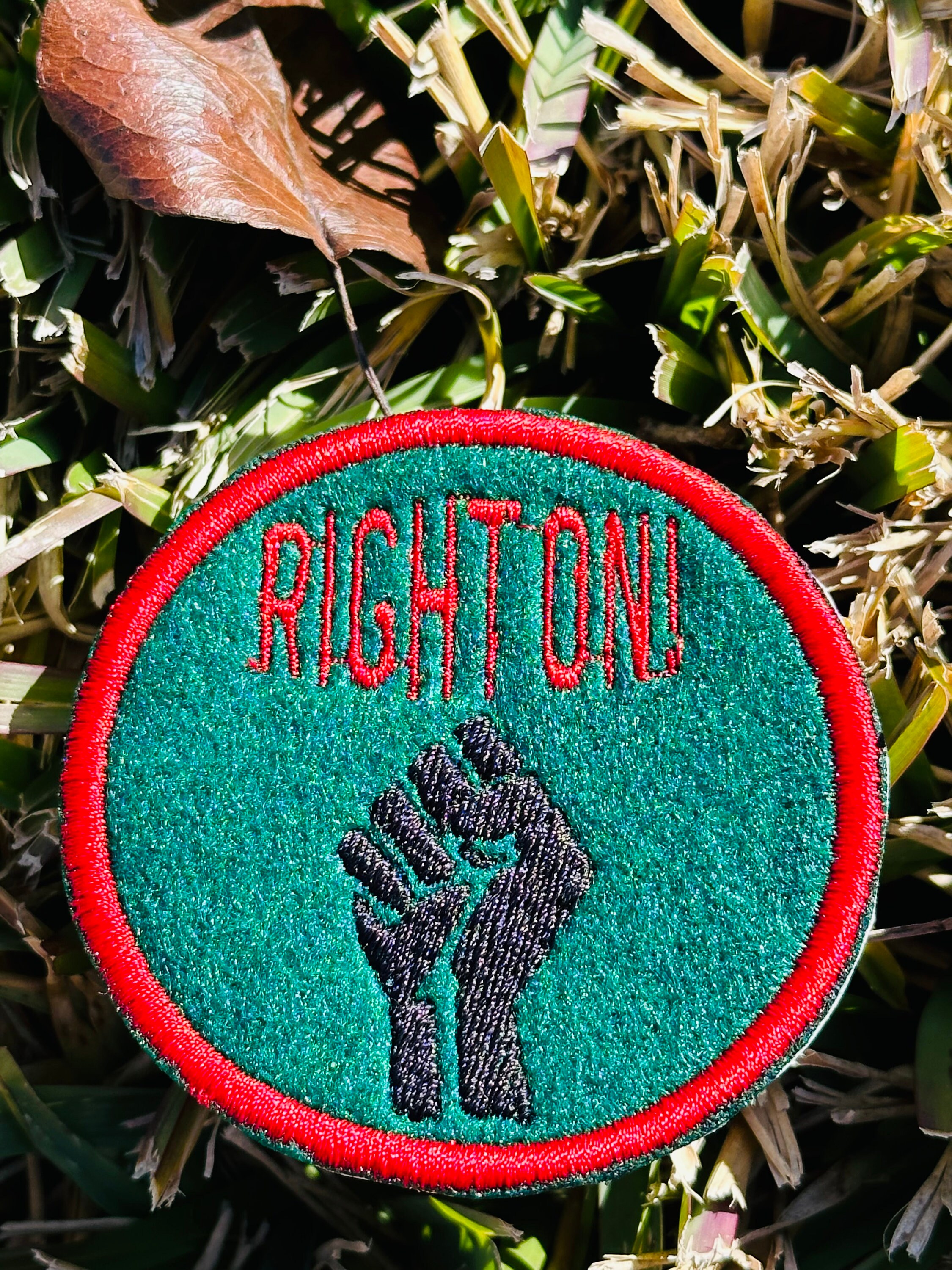 Right on Fist Embroidery Patch Set of 2. Blast From the Past, for Denim ...