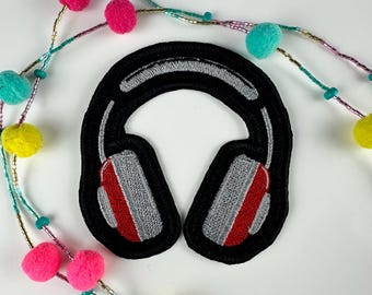 Retro Headphones Embroidery Patch – Vintage Music Lover Iron On Sew On 6.99