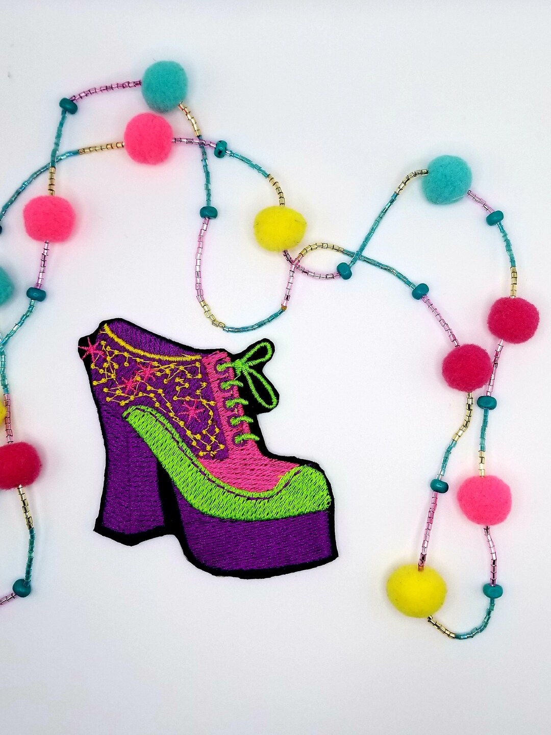 Retro Platform Shoes Iron on Embroidery. so Cool!!! Great for Jeans for ...