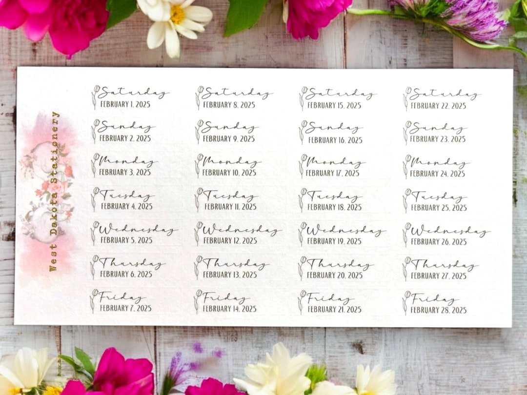 Dated Daily Header Stickers - Etsy
