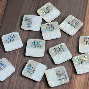 1/2" Monthly Planner Tabs - Farmhouse Font