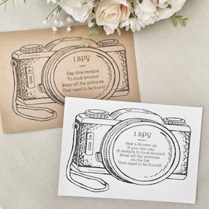 Tarjetas de "Veo veo" para cámara de boda, juego de "Veo veo" para niños, actividad de mesa para bodas para niños, juego para cámaras personales o de mesa, juego de mesa