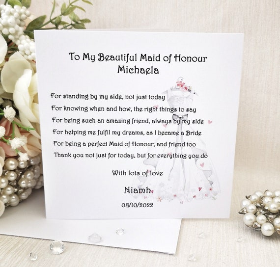 Thank you for hotsell maid of honor