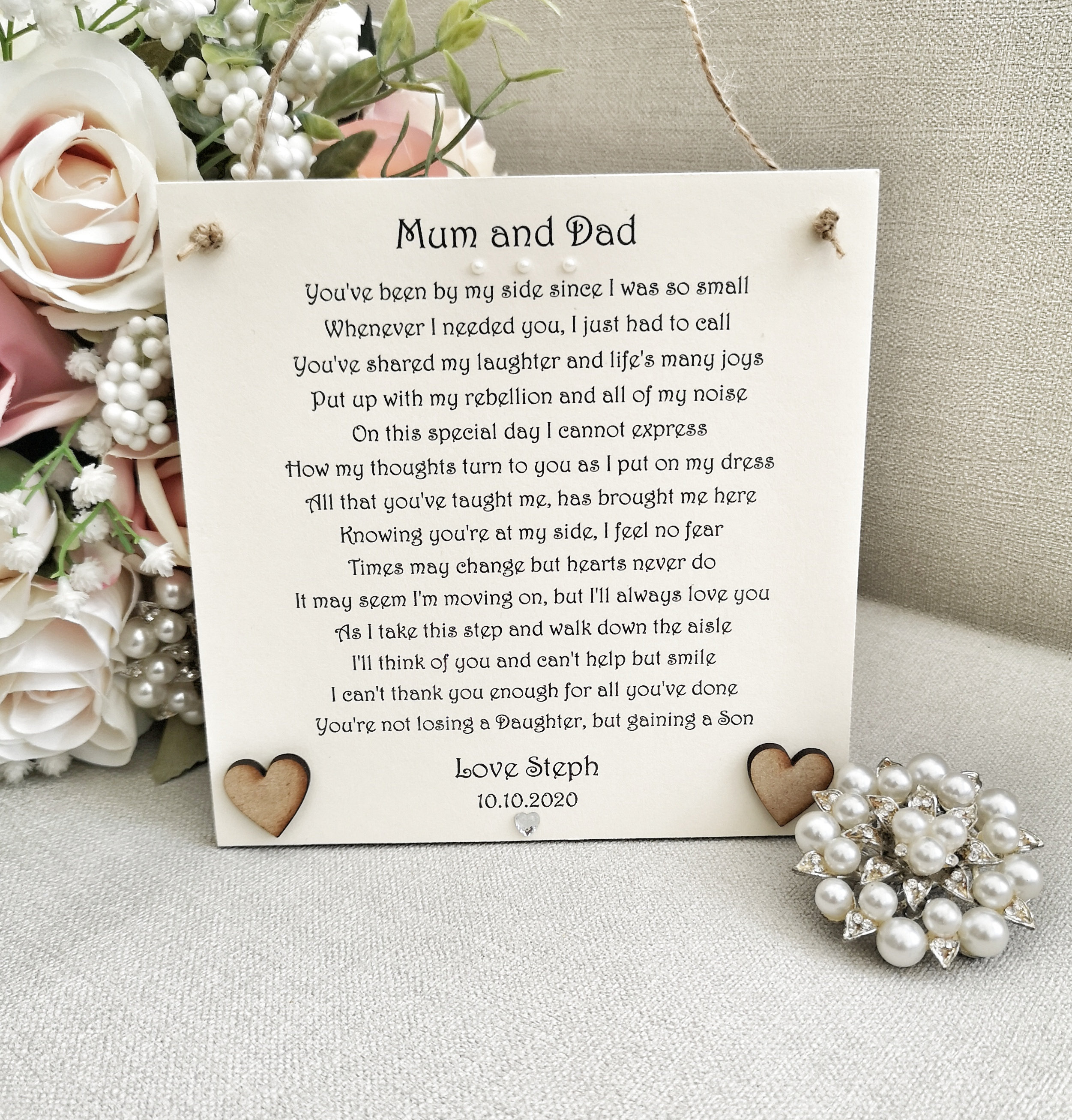 Mama und Papa Hochzeit Gedicht Andenken Mutter und Vater der Etsy