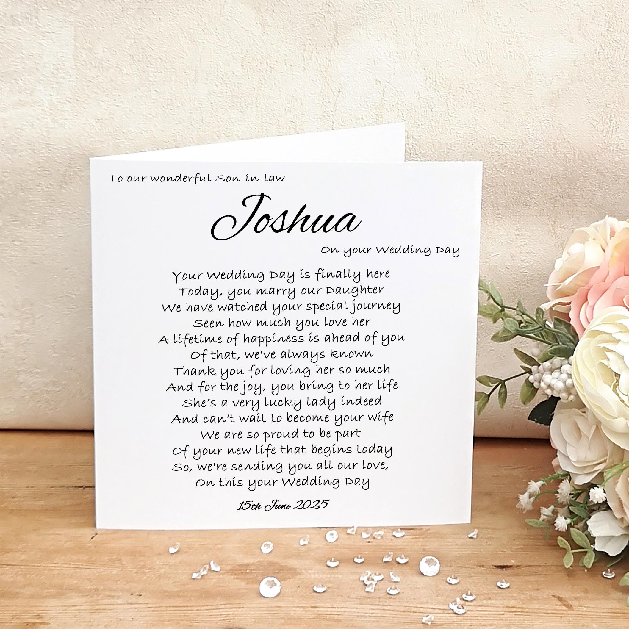 Son And Daughter In Law Wedding Card - UK - View #2