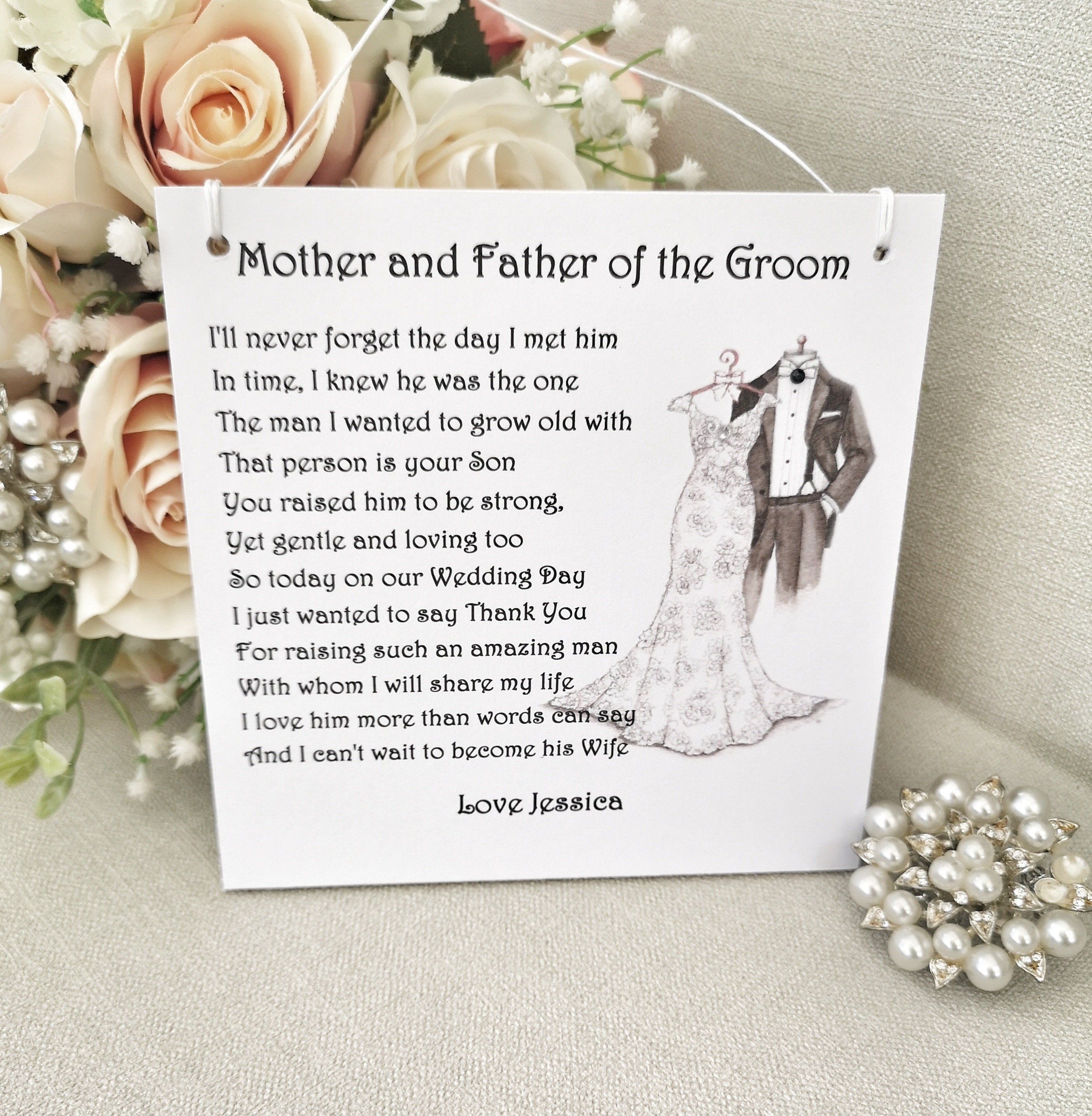 Parents of the Groom Gift Parents of the Groom Poem Wedding Etsy