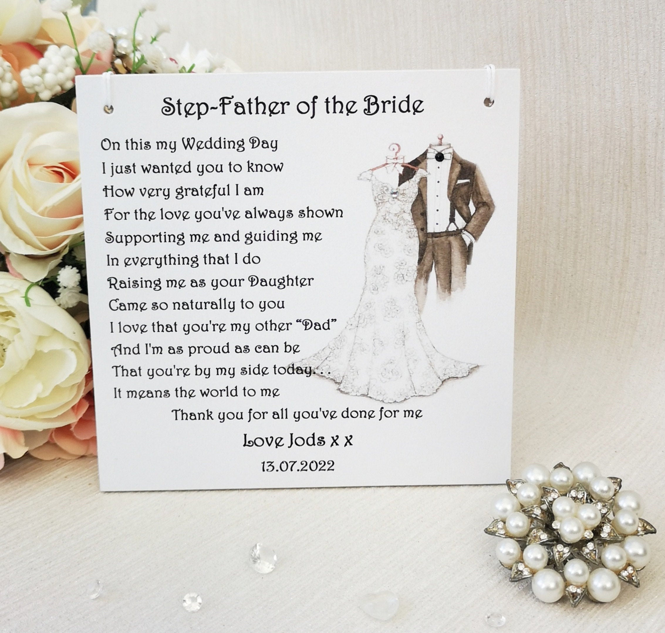 Step-father of the Bride Gift Personalised Step Dad Thank picture