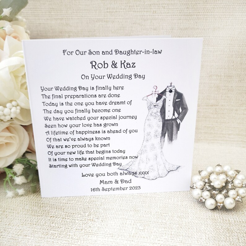 Wedding Gift for Daughter and Son in Law Personalised Poem Etsy UK
