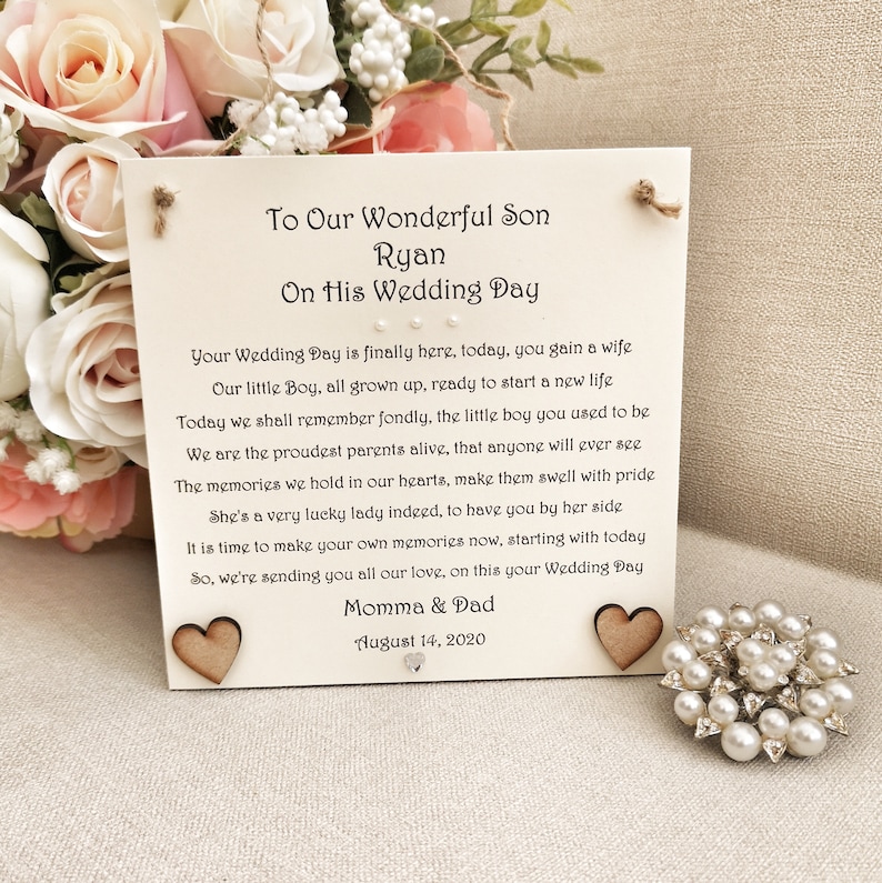 Son Wedding Day Gift Groom Wedding Day Gift Personalised
