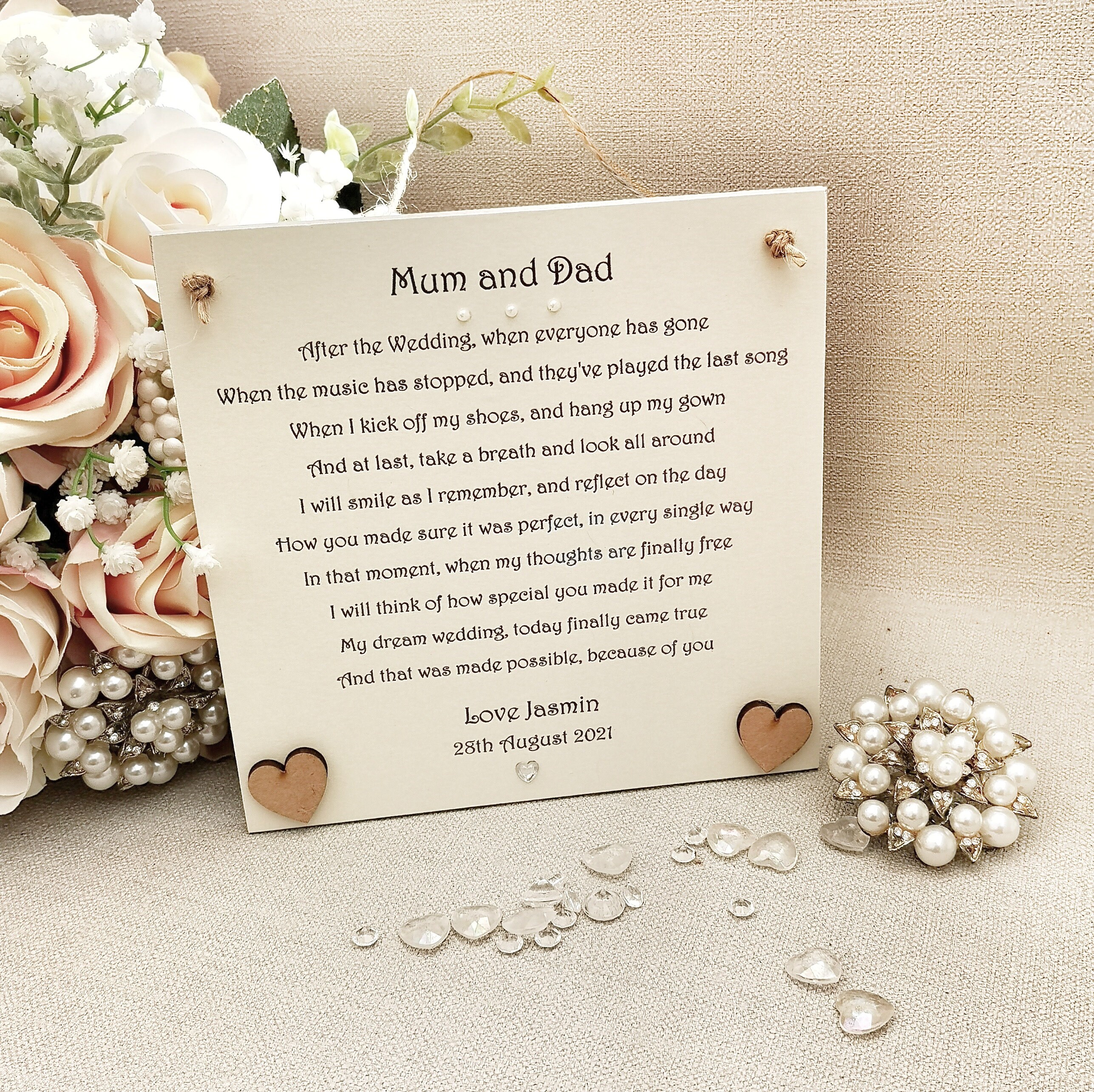 Parents of the Bride Gift Parents of the Bride Poem Wedding | Etsy