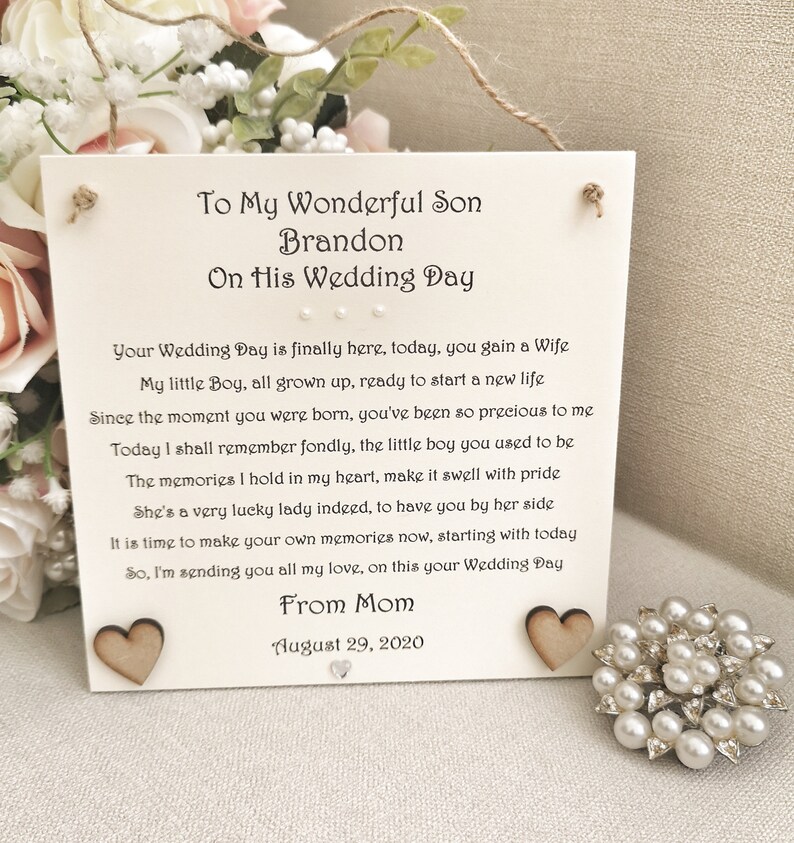 Son Wedding Day Gift Groom Wedding Day Gift Personalised