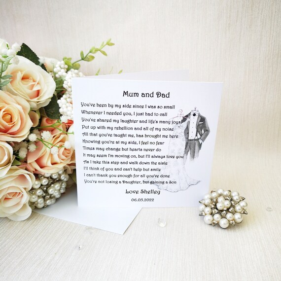 Mother Of The Bride Wedding Thank you  personalised Father Of The bride Card 