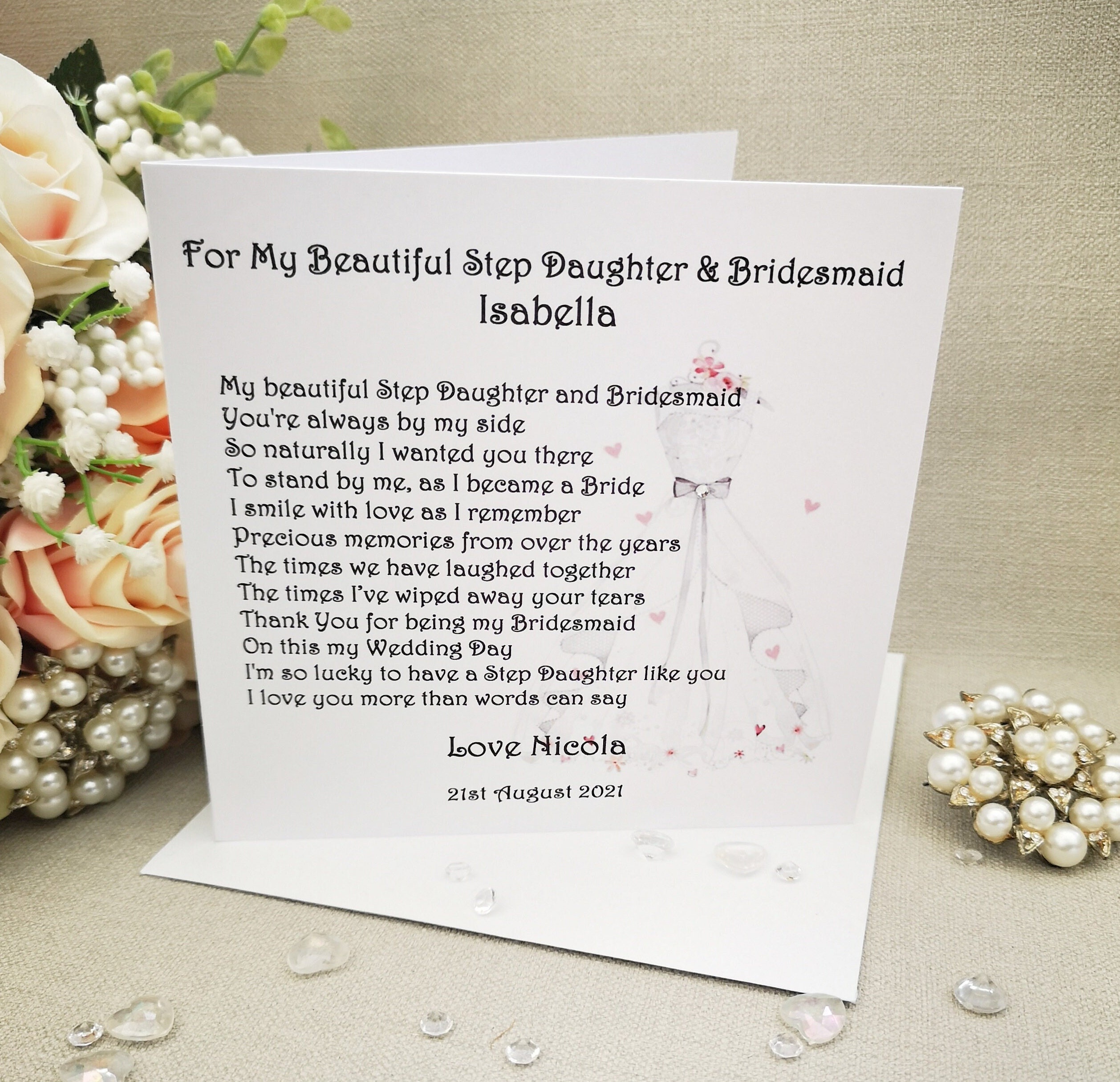 Daughter as best sale maid of honor