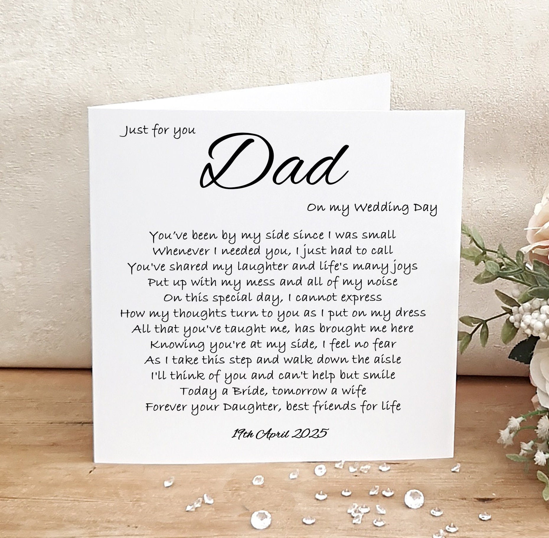 Herzliche Hochzeitskarte Für Mama – 'Today A Bride Forever Your Daughter' Zum Beschriften