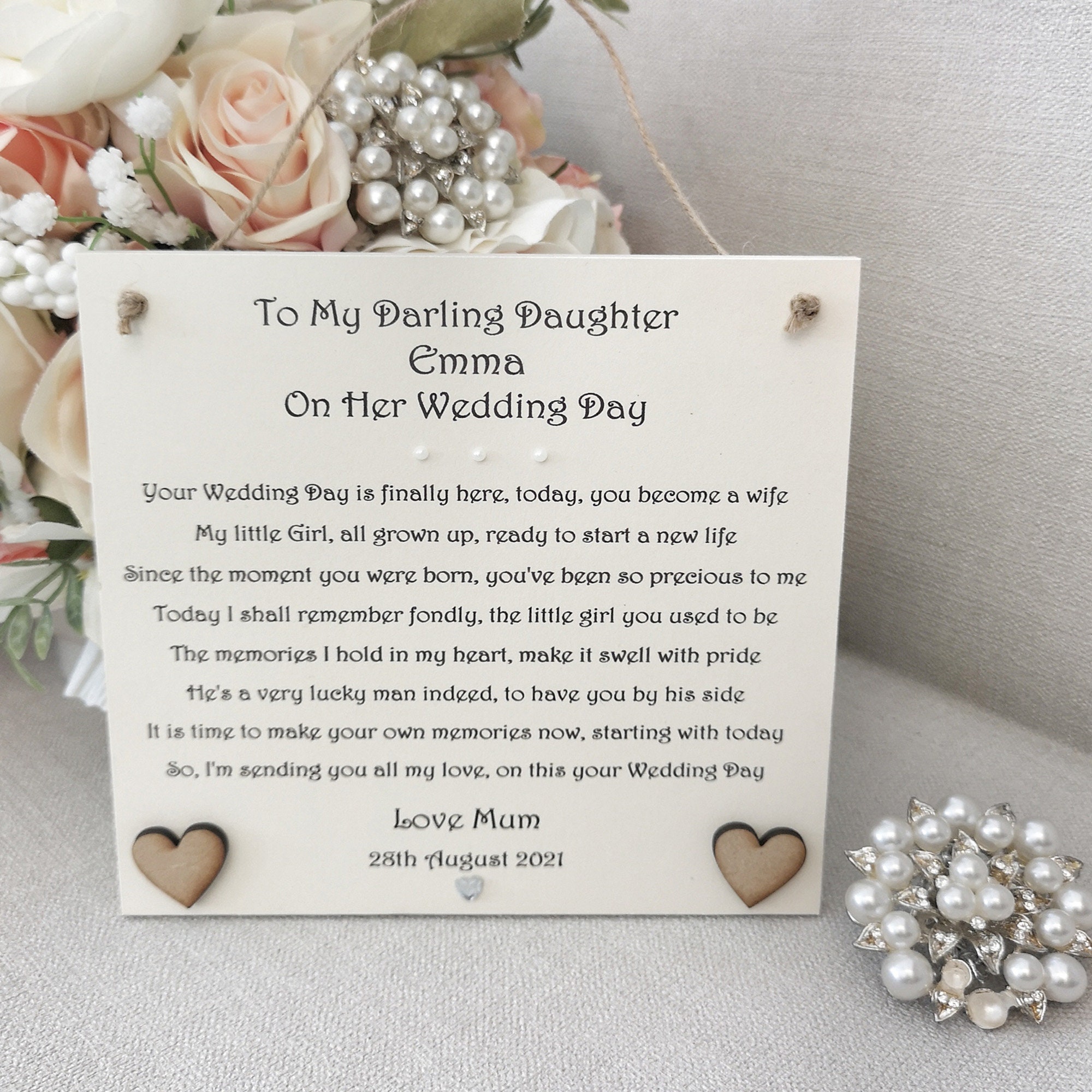 Bride Wedding Day Gift Poem for Bride Personalised Gift from Etsy