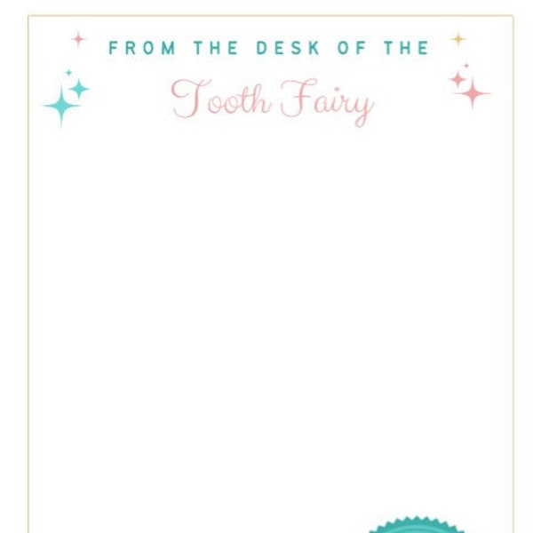 Tooth Fairy Stationary Printable