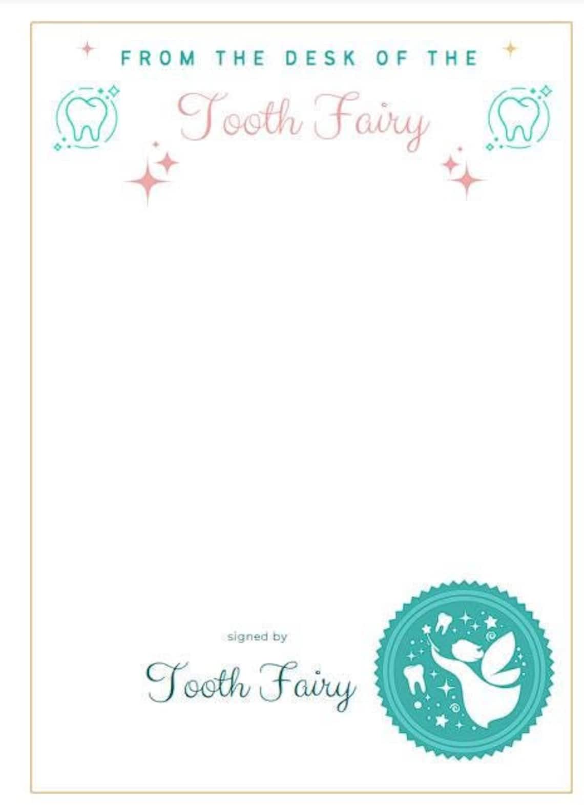 Tooth Fairy Stationary Printable - Etsy