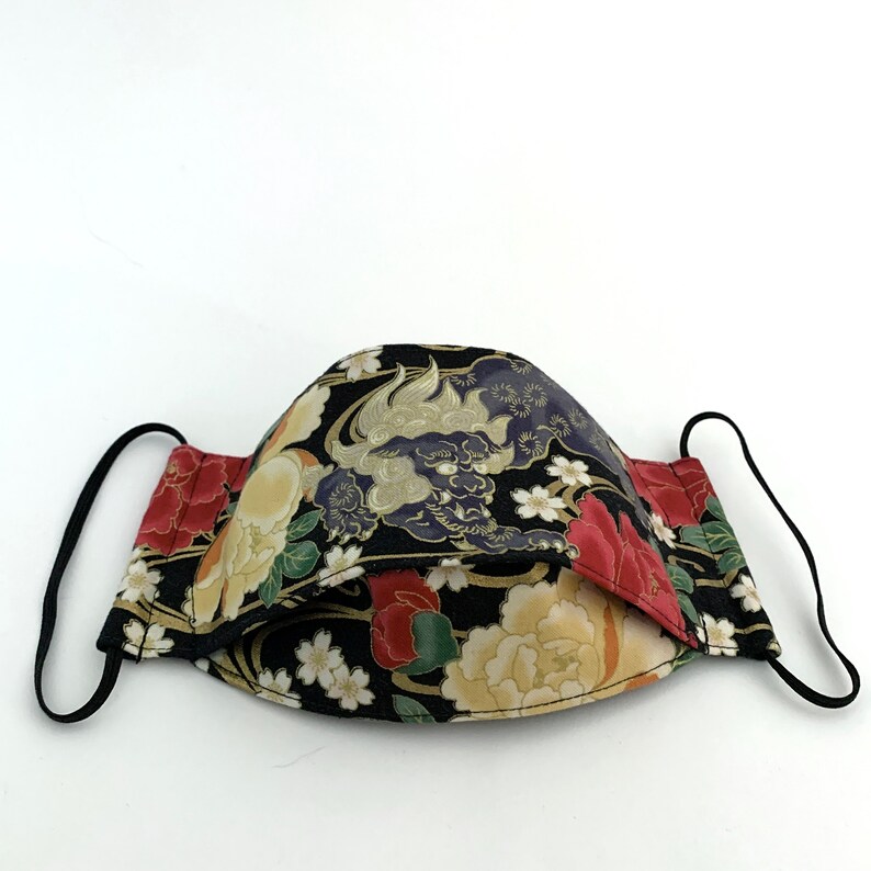 Foo Dog Mask in 4 Colors Origami Face Mask With Filter Pocket Etsy