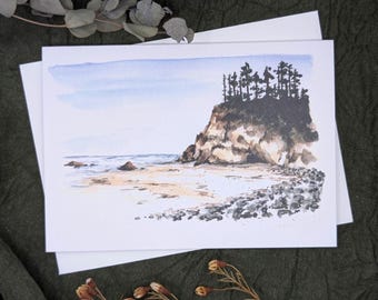 Hug Point Oregon Coast Greeting Card |  Pacific Northwest Beach Cards