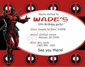 Deadpool Birthday Etsy