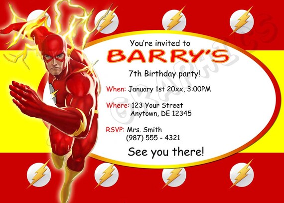 The Flash Birthday Invitation Printable | Etsy