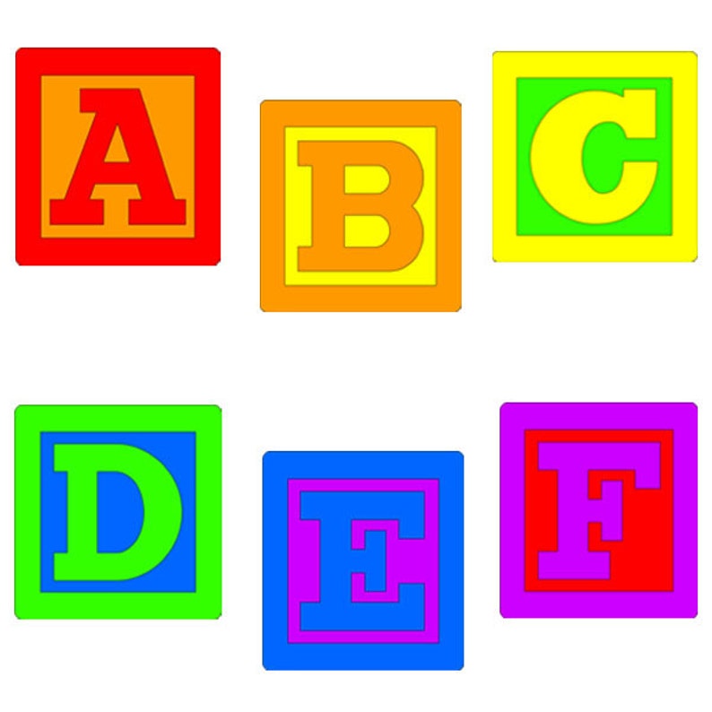 Baby Blocks Alphabet Clip Art - Etsy